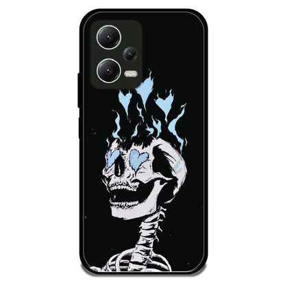 Blue Flame Skeleton - Glossy Metal Silicone Case For Redmi Models