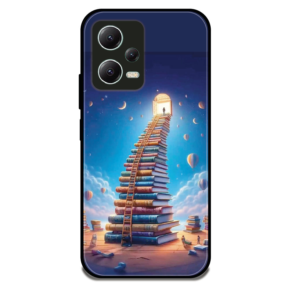 Book Tower Fantasy - Glossy Metal Silicone Case For Redmi Models