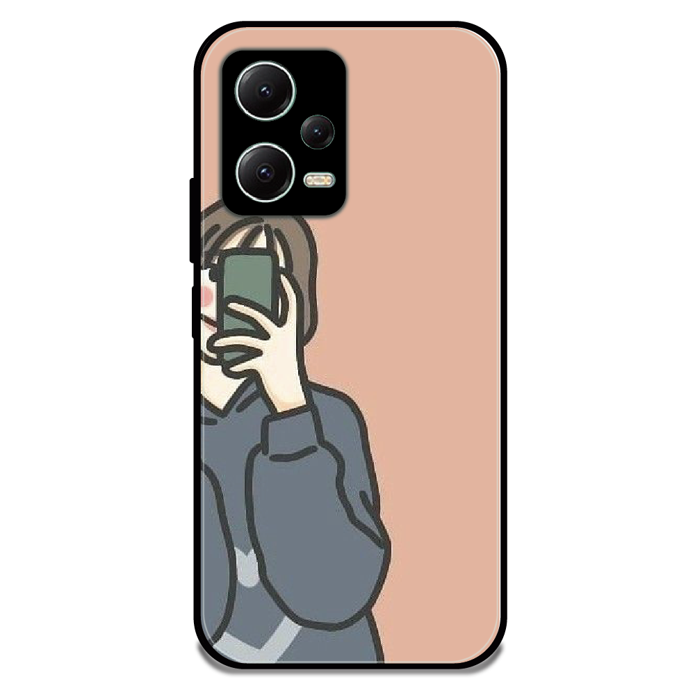 Couple Case Girl - Glossy Metal Silicone Case For Redmi Models