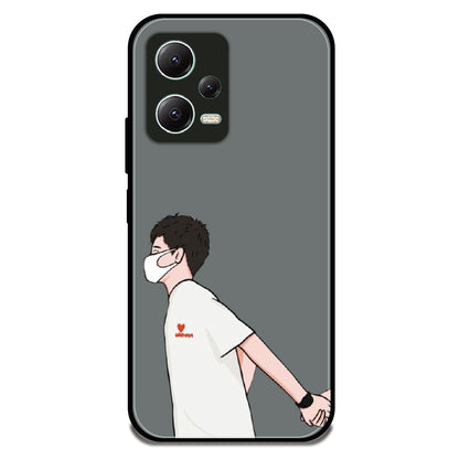 Couple Holding Hand Boy - Glossy Metal Silicone Case For Redmi Models