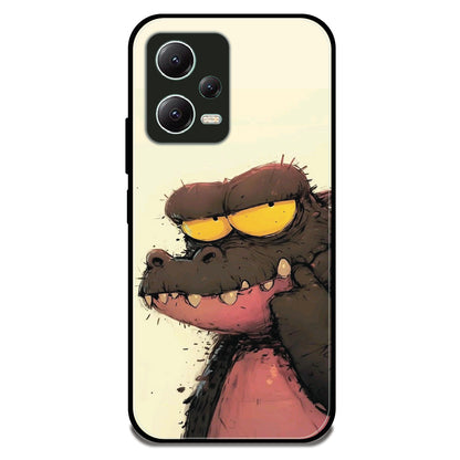 Crocodile Sketch - Glossy Metal Silicone Case For Redmi Models