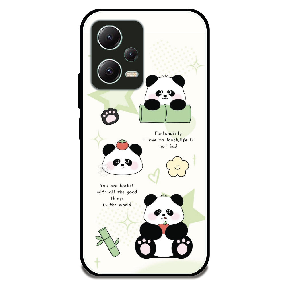 Cute Panda Diary - Glossy Metal Silicone Case For Redmi Models