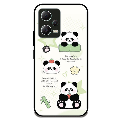 Cute Panda Diary - Glossy Metal Silicone Case For Redmi Models