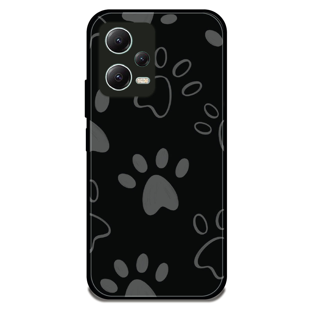 Dog Paw print - Glossy Metal Silicone Case For Redmi Models