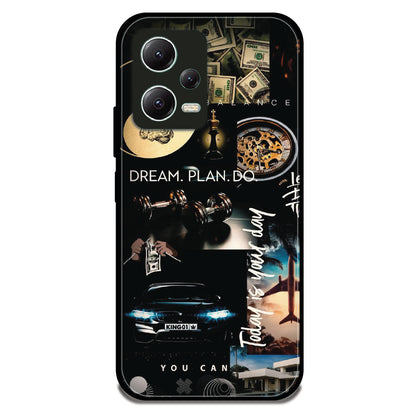 Dream Plan Collage - Glossy Metal Silicone Case For Redmi Models