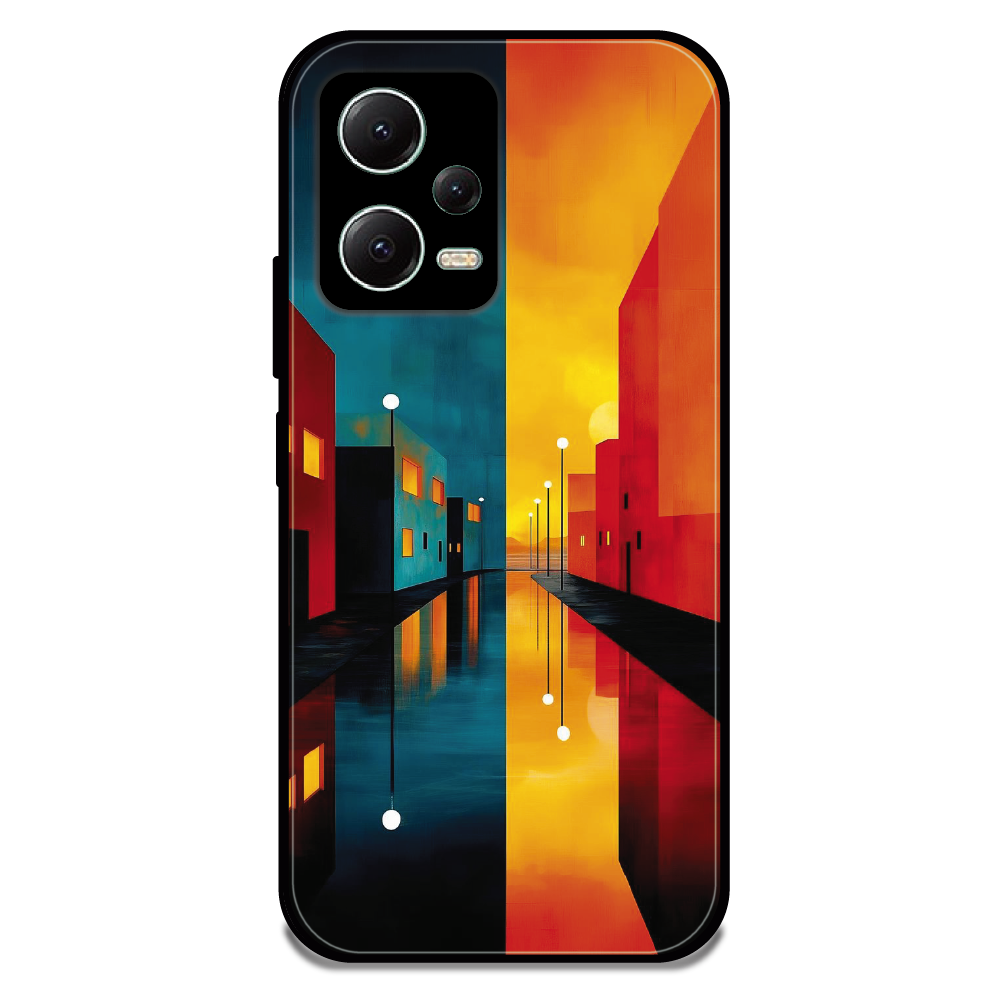 Dual Tone City Street - Glossy Metal Silicone Case For Redmi Models