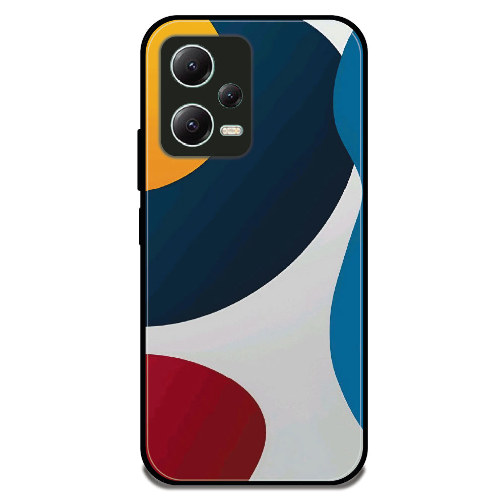 Flowing Shapes - Glossy Metal Silicone Case For Redmi Models