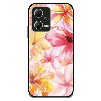 Hibiscus Watercolor - Glossy Metal Silicone Case For Redmi Models