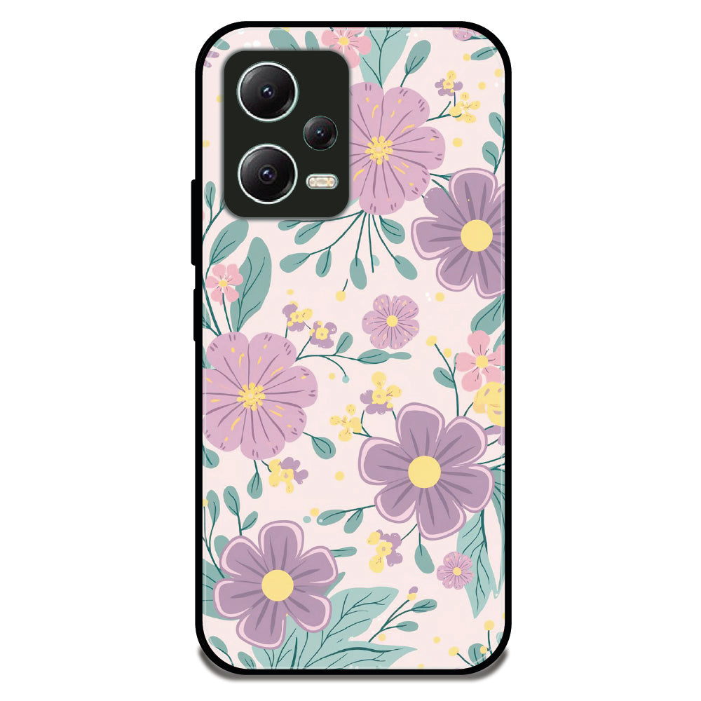 Lavender Flower Garden - Glossy Metal Silicone Case For Redmi Models