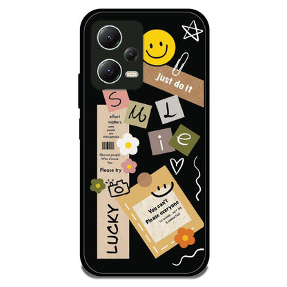 Lucky Smile Doodle - Glossy Metal Silicone Case For Redmi Models