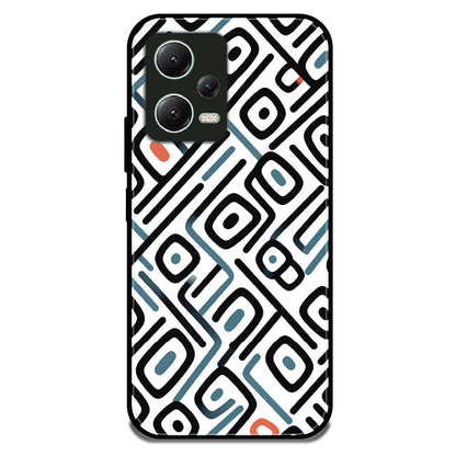 Maze Line Pattern - Glossy Metal Silicone Case For Redmi Models