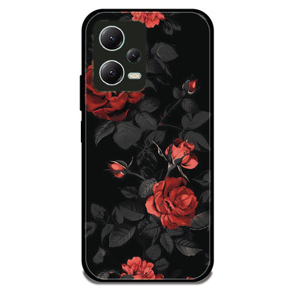 Midnight Red Roses - Glossy Metal Silicone Case For Redmi Models