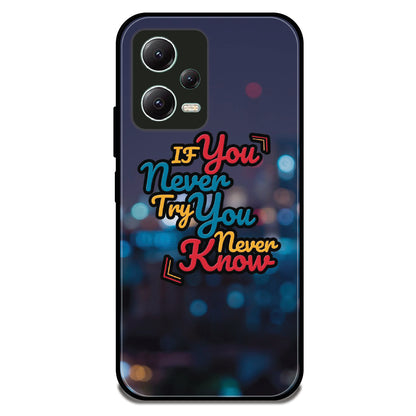 Never Try Never Know - Glossy Metal Silicone Case For Redmi Models