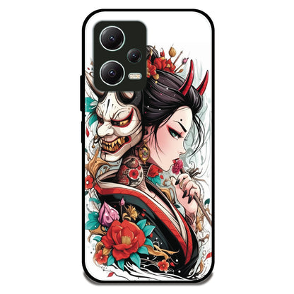 Oni Geisha Portrait - Glossy Metal Silicone Case For Redmi Models