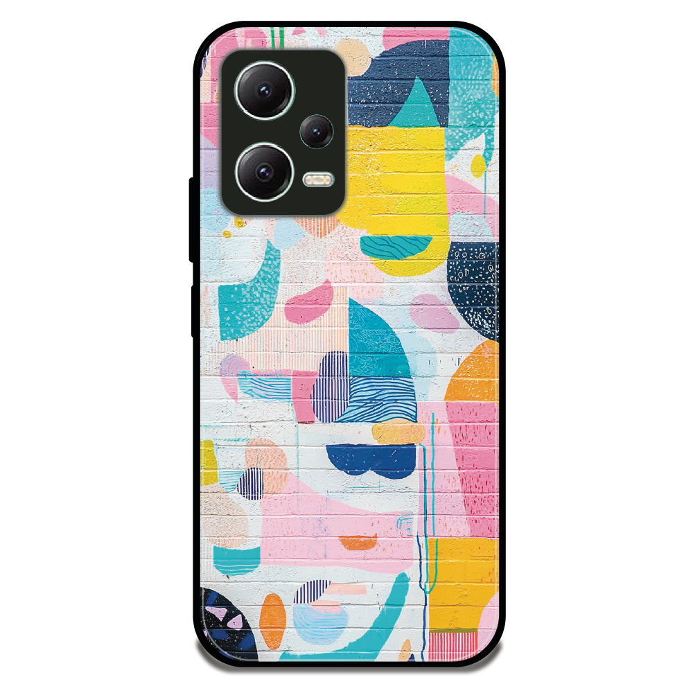 Painted Abstract Wall - Glossy Metal Silicone Case For Redmi Models