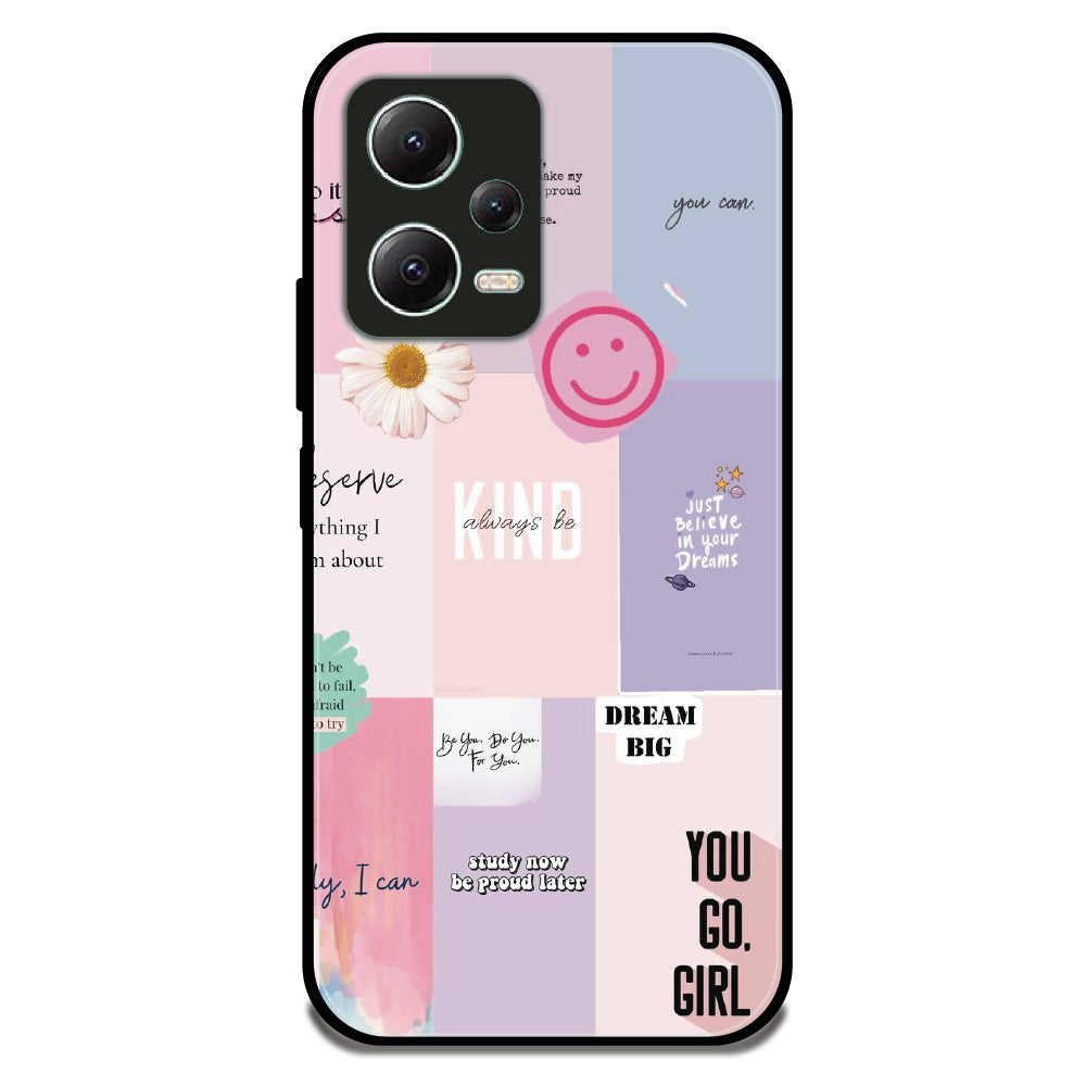 Pastel Motivation Grid - Glossy Metal Silicone Case For Redmi Models