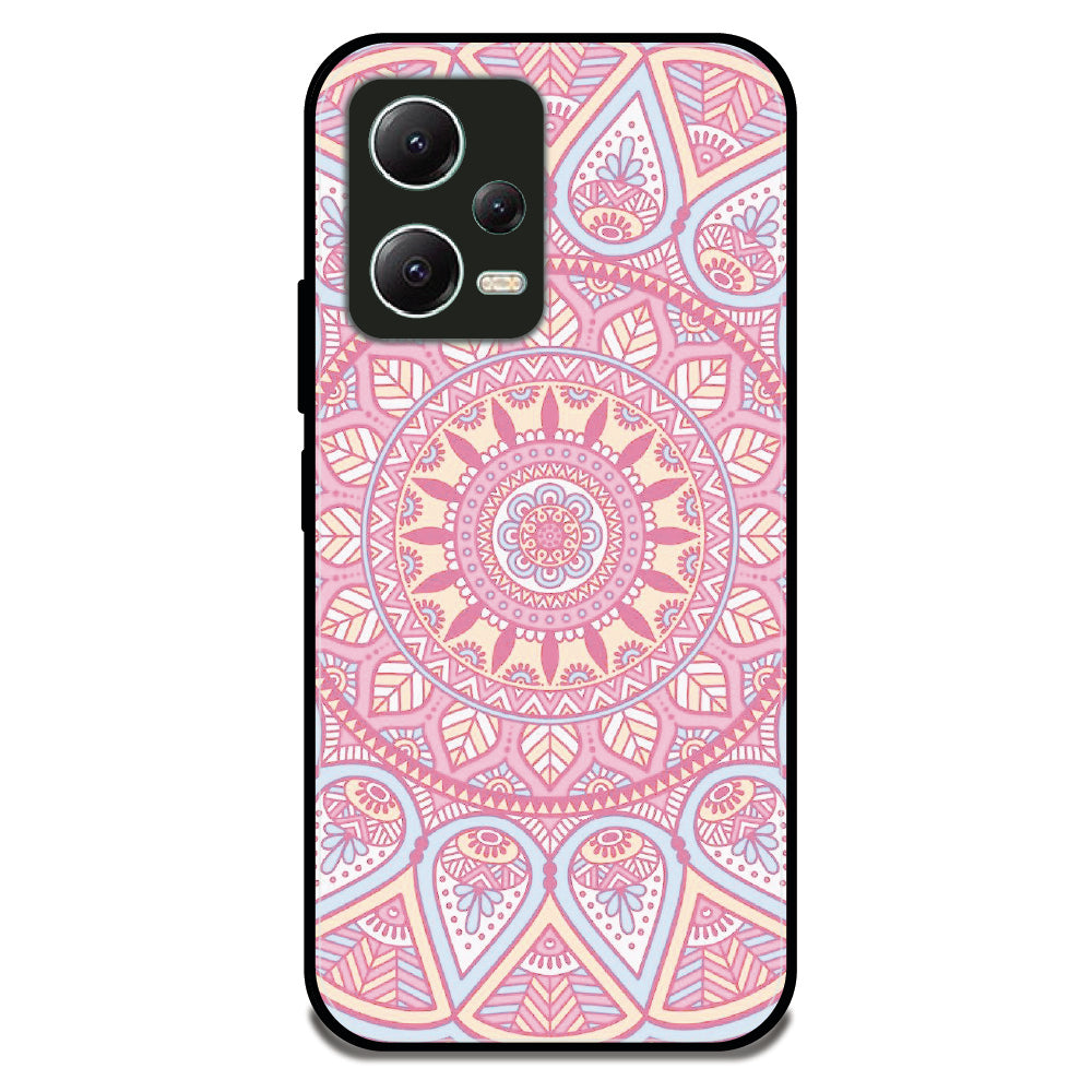 Pastel Pink Mandala - Glossy Metal Silicone Case For Redmi Models