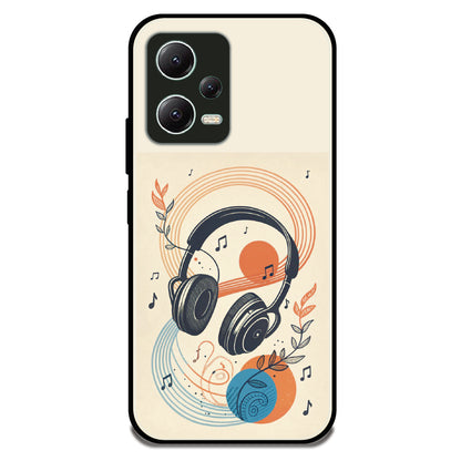 Retro Headphones - Glossy Metal Silicone Case For Redmi Models