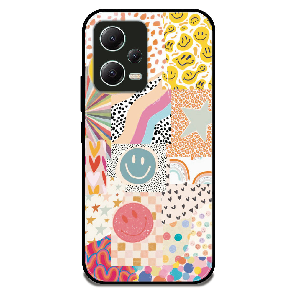 Retro Sticker Collage - Glossy Metal Silicone Case For Redmi Models