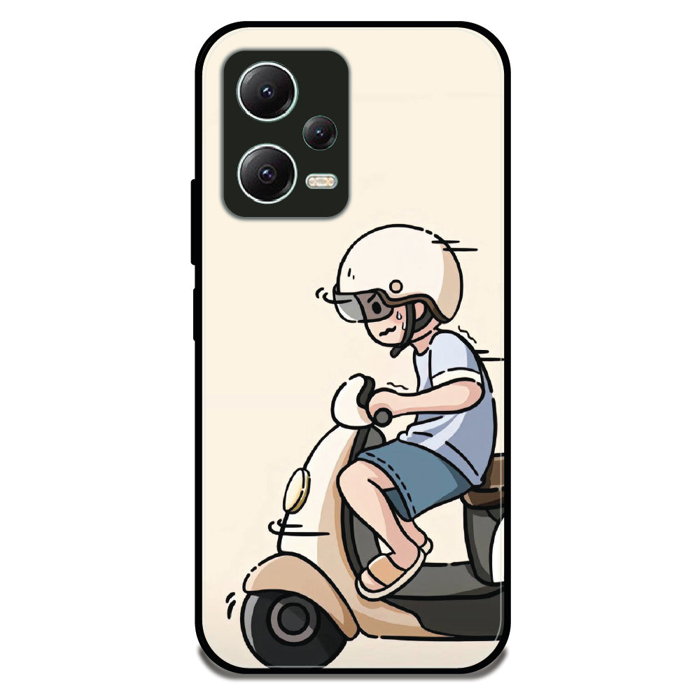 Scooter Ride Boy - Glossy Metal Silicone Case For Redmi Models