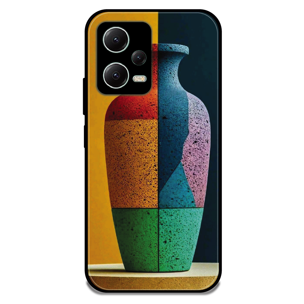 Split Color Vase - Glossy Metal Silicone Case For Redmi Models