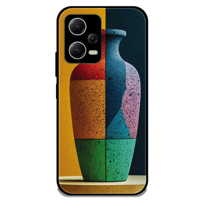 Split Color Vase - Glossy Metal Silicone Case For Redmi Models