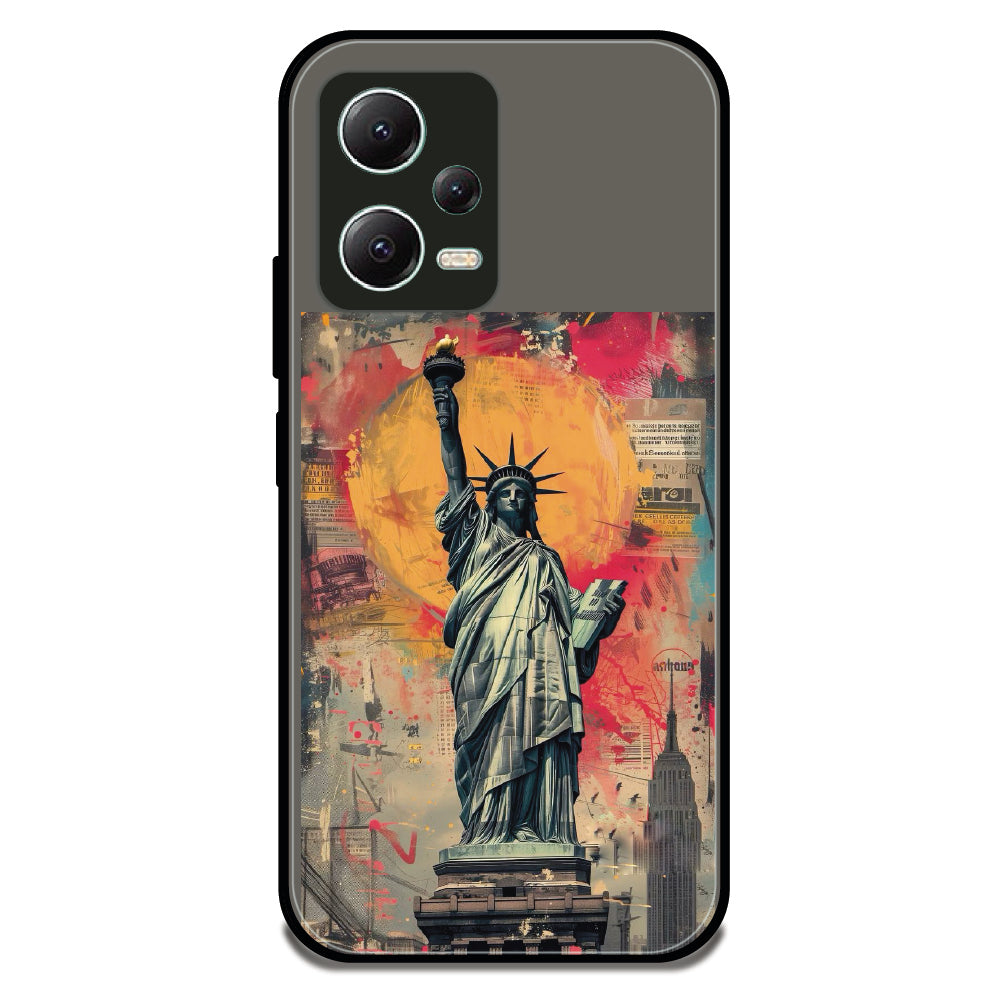 Statue of Liberty - Glossy Metal Silicone Case For Redmi Models