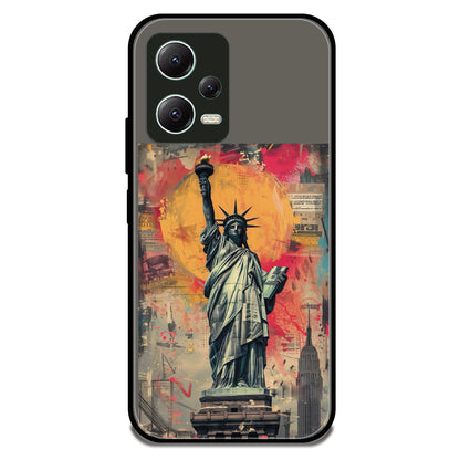 Statue of Liberty - Glossy Metal Silicone Case For Redmi Models