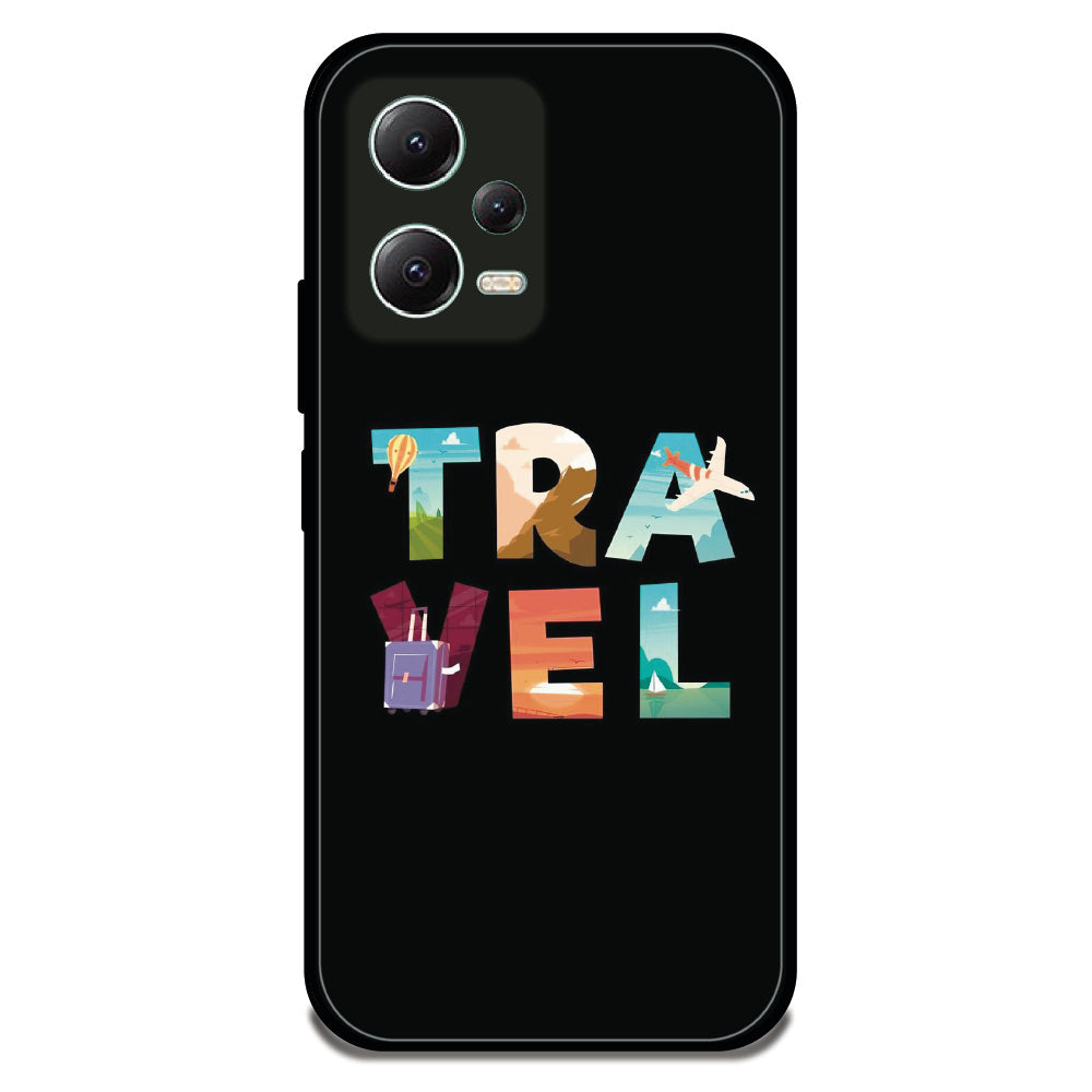 Travel Word Art - Glossy Metal Silicone Case For Redmi Models