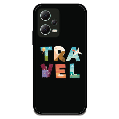Travel Word Art - Glossy Metal Silicone Case For Redmi Models
