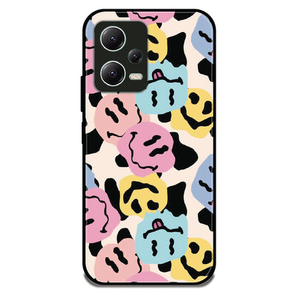Wiggly Smiley Splash - Glossy Metal Silicone Case For Redmi Models
