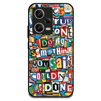 Alphabetical Collage - Glossy Metal Silicone Case For Redmi Models