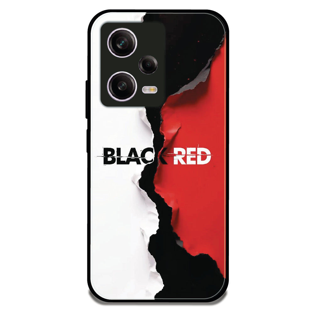 Black and Red - Glossy Metal Silicone Case For Redmi Models