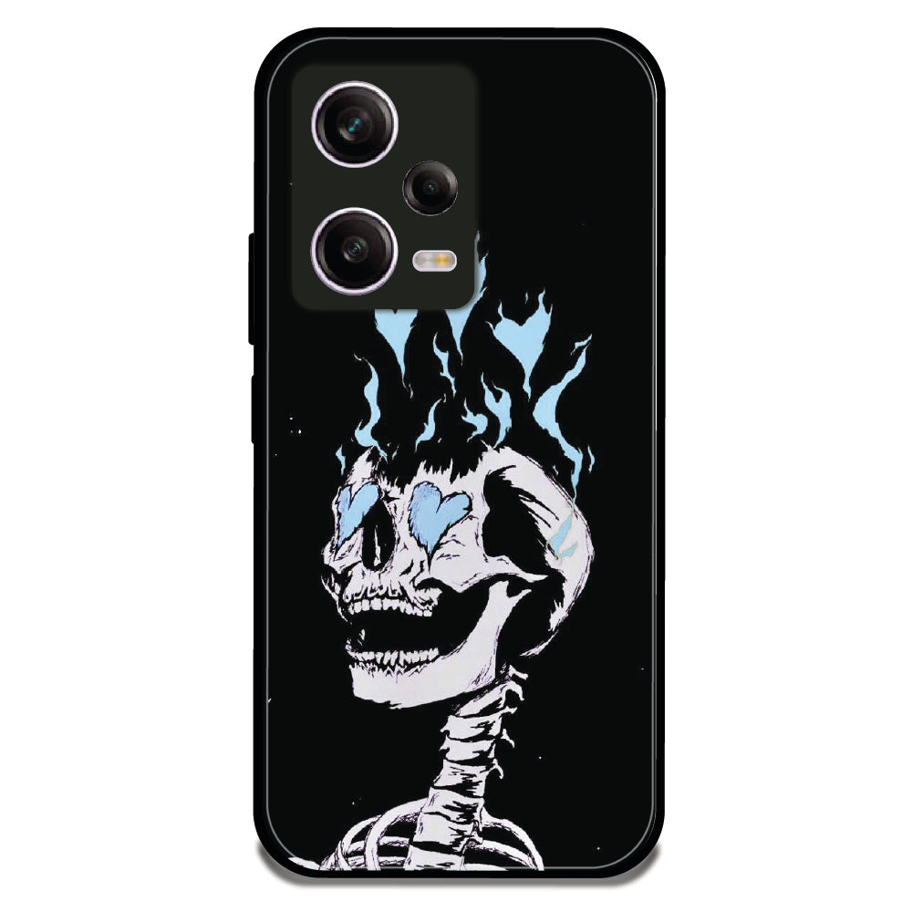 Blue Flame Skeleton - Glossy Metal Silicone Case For Redmi Models