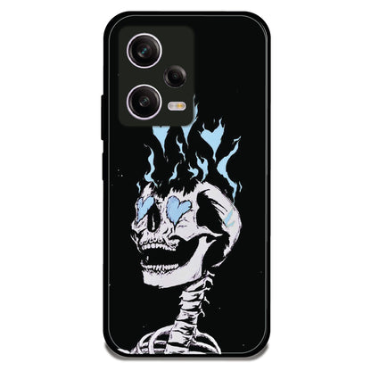 Blue Flame Skeleton - Glossy Metal Silicone Case For Redmi Models