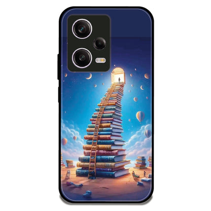 Book Tower Fantasy - Glossy Metal Silicone Case For Redmi Models