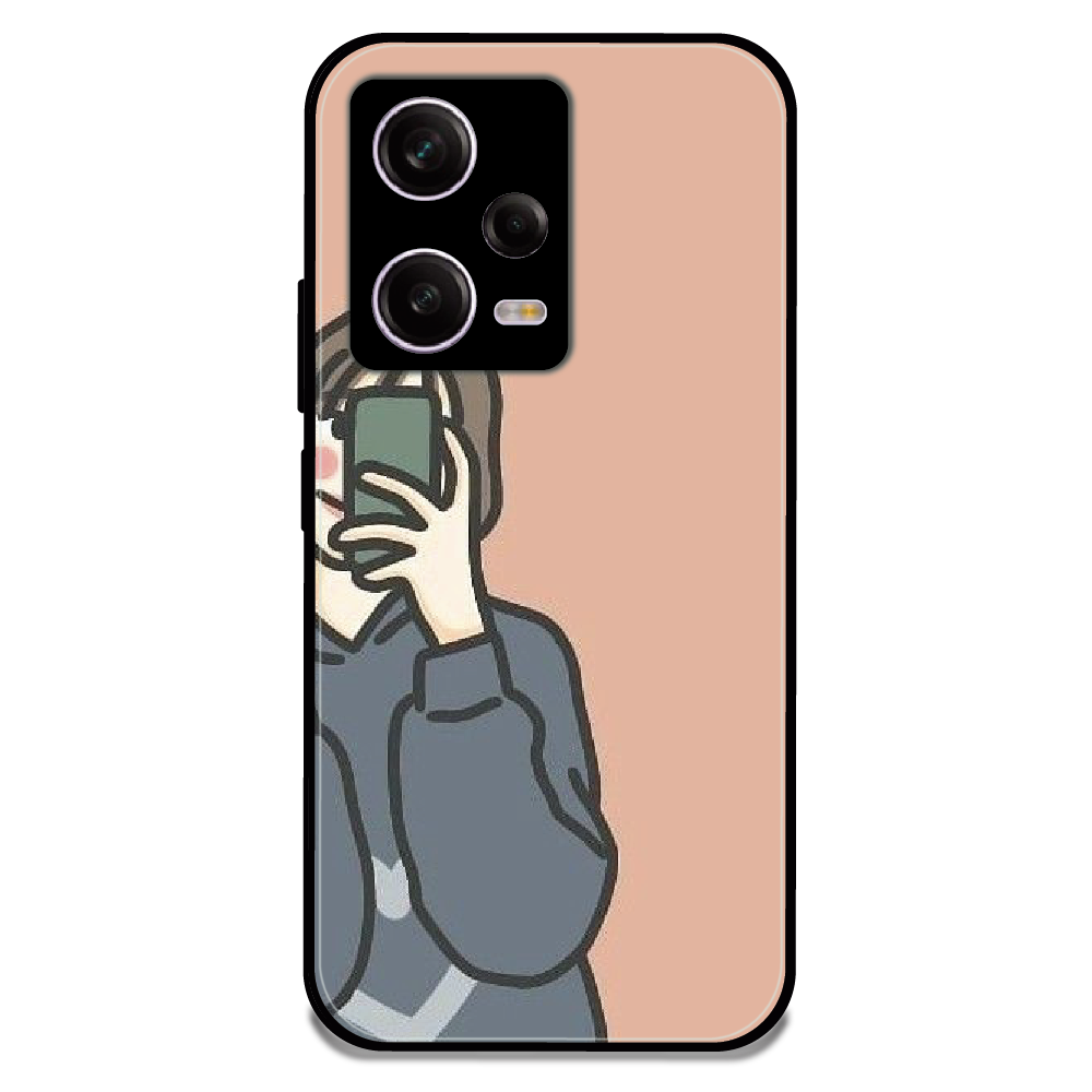 Couple Case Girl - Glossy Metal Silicone Case For Redmi Models