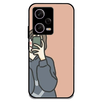 Couple Case Girl - Glossy Metal Silicone Case For Redmi Models