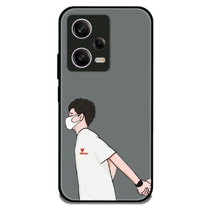Couple Holding Hand Boy - Glossy Metal Silicone Case For Redmi Models