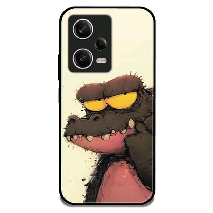 Crocodile Sketch - Glossy Metal Silicone Case For Redmi Models