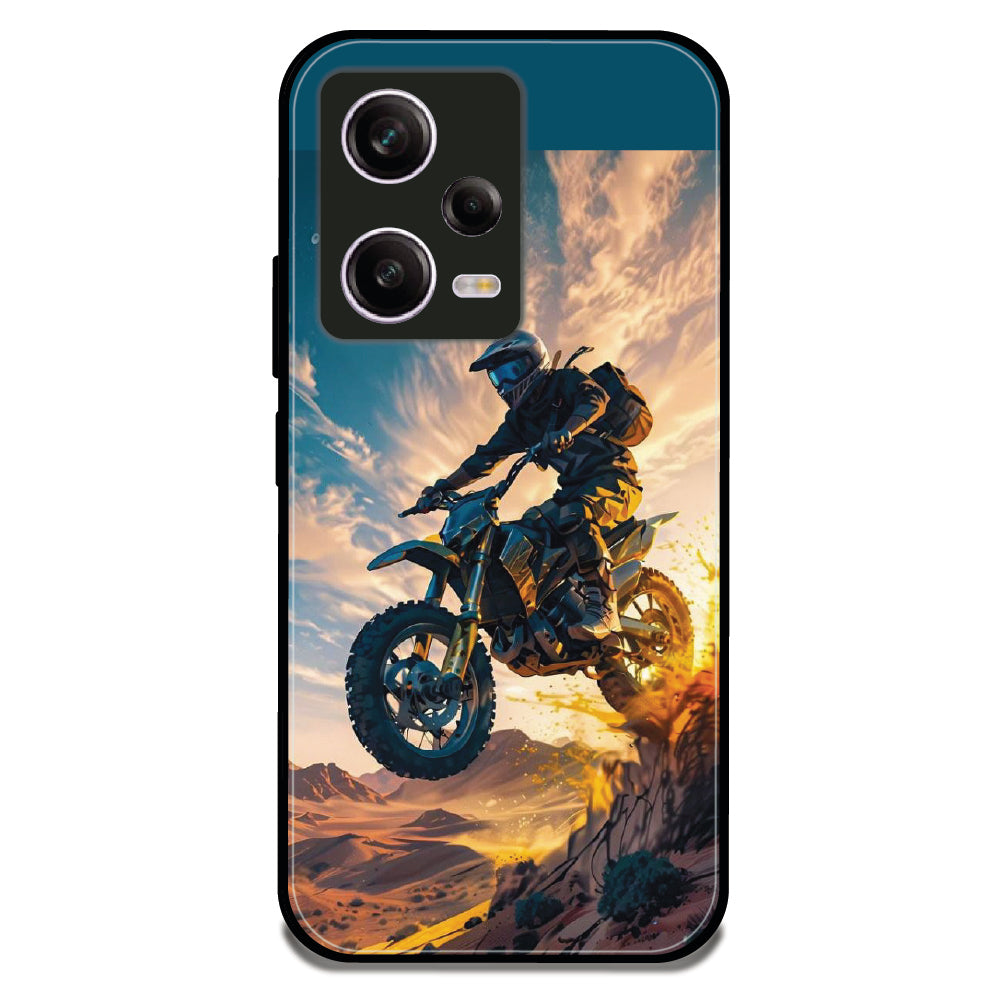 Dirt Bike Stunt - Glossy Metal Silicone Case For Redmi Models