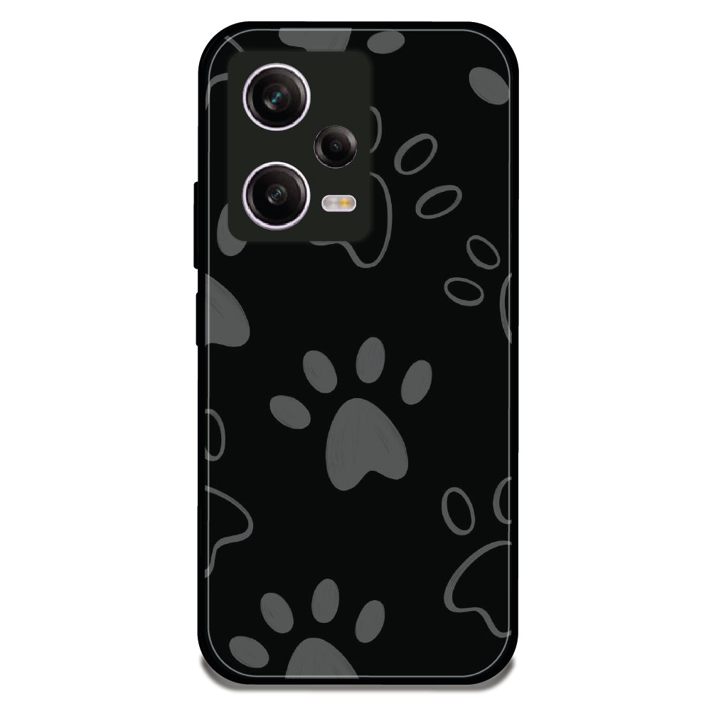 Dog Paw print - Glossy Metal Silicone Case For Redmi Models