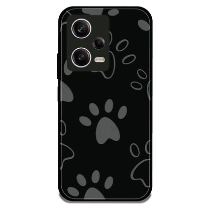 Dog Paw print - Glossy Metal Silicone Case For Redmi Models
