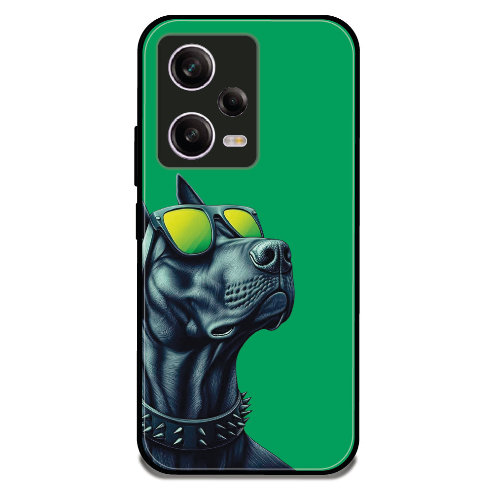Dog With Sunglasses - Glossy Metal Silicone Case For Redmi Models