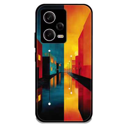 Dual Tone City Street - Glossy Metal Silicone Case For Redmi Models
