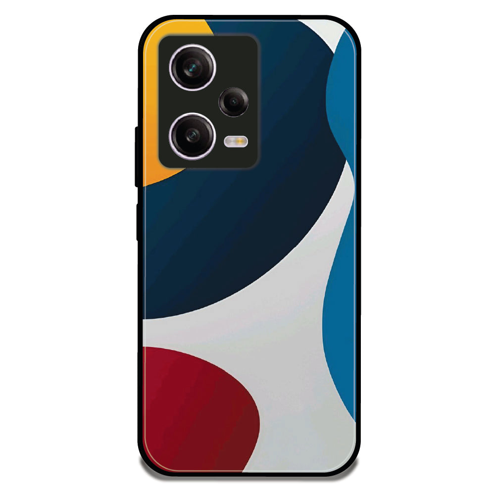 Flowing Shapes - Glossy Metal Silicone Case For Redmi Models