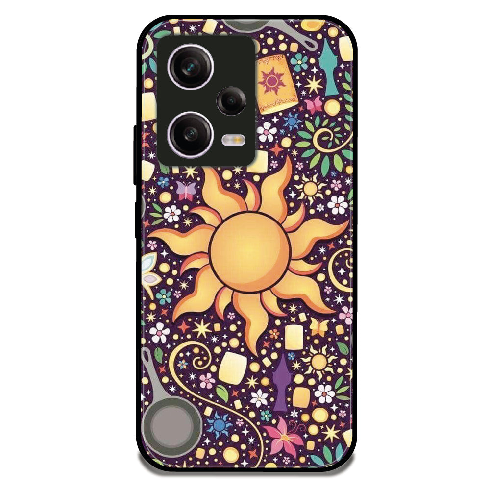 Golden Sun Pattern - Glossy Metal Silicone Case For Redmi Models