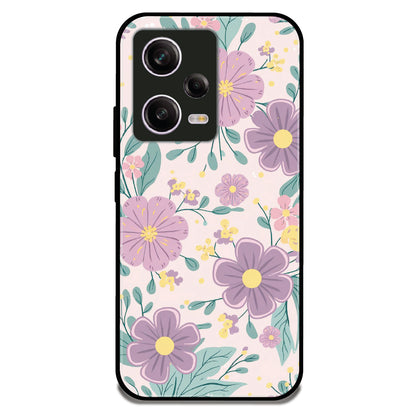 Lavender Flower Garden - Glossy Metal Silicone Case For Redmi Models