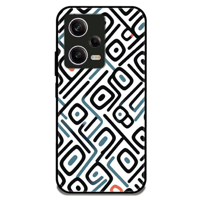 Maze Line Pattern - Glossy Metal Silicone Case For Redmi Models
