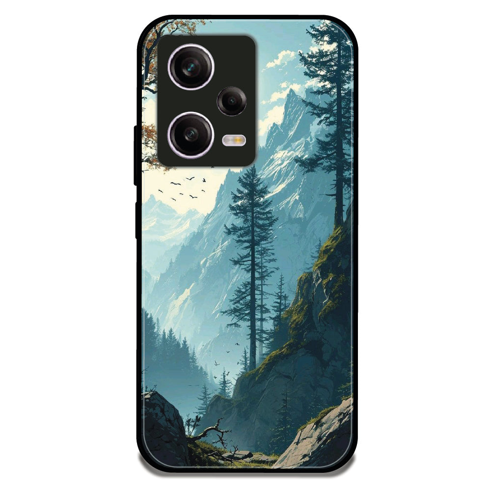 Misty Mountain Scenary - Glossy Metal Silicone Case For Redmi Models